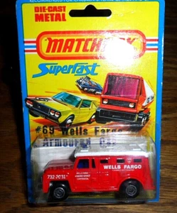 1976 Lesney Matchbox Superfast Wells Fargo BANK Armored CAR TRUCK #69 & PROTECTO - Picture 1 of 5