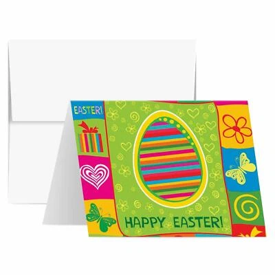 Tarjetas de felicitación y sobres de feliz Pascua, interior en blanco, 25 por paquete Foto 1 de 4