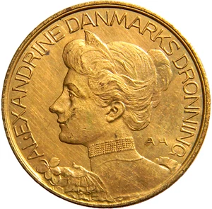 Dinamarca ND (1912-1947) Reina Alejandrina Ficha de la Suerte (02859) - Imagen 1 de 2