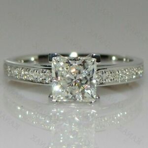 Princess Cut 2.30Ct Simulated Diamond Engagement Ring 14k White Gold in Size 7