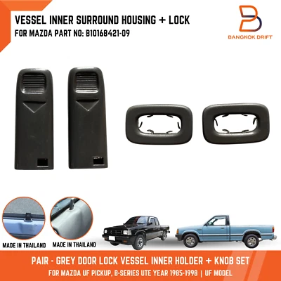 Perilla de bloqueo de puerta interior de recipiente gris envolvente para camioneta Mazda B2000 B2200 UF 85-93 Foto 1 de 4