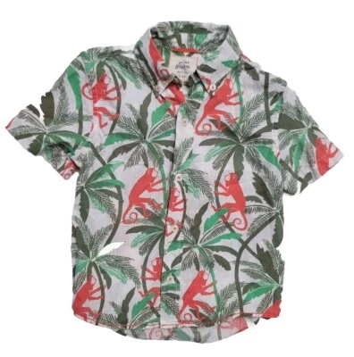 Mini Boden Mono Camisa Hawaiana 3-4 Mezcla Lino Multicolor  Foto 1 de 4