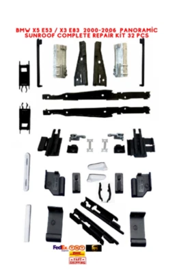 BMW X5 E53 / X3 E83  2000-2006  Panoramic Sunroof Complete Repair Kit 32 PCS  Foto 1 de 2