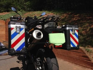 6"x12" Reflective Chevron Panel Motorcycle Decal Oralite Red, White, and Blue - Picture 1 of 5