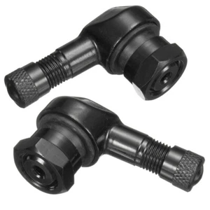 Pair CNC Aluminum 11.3mm Motorbike ATV 90° Rim Wheel Tyre Valve Stems Cap Black - Picture 1 of 7
