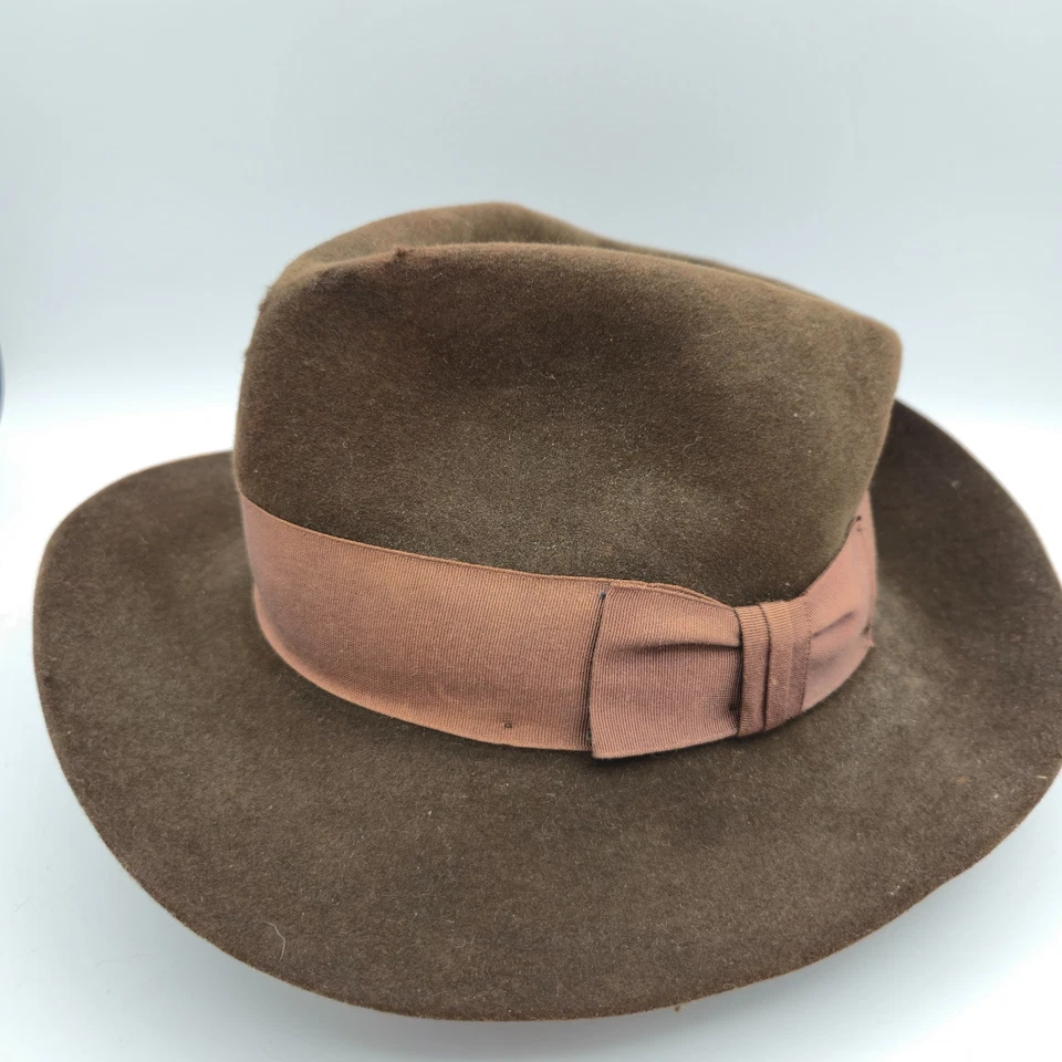 Sombrero Fedora Vintage Stetson Indiana Jones Marrón Lana Talla 7 1/4 Lucasfilm 1984 Foto 1 de 4