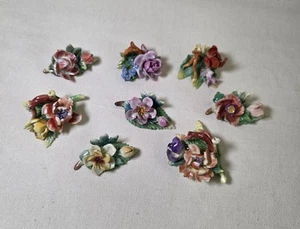 Vintage Dresden Fine Bone China Mini Blumen Figuren Skulptur Box 12er Set - Bild 1 von 19
