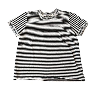 Opening Ceremony Shirt Womens Small Black White Stripe Logo Trim Cotton Tee - Picture 1 of 8