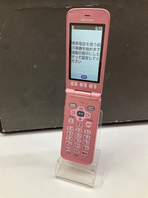Teléfono Fujitsu SIM DESBLOQUEADO Raku Raku Rosa/8 Gb Japonés Teléfono Abatible Garake Keitai Foto 1 de 4