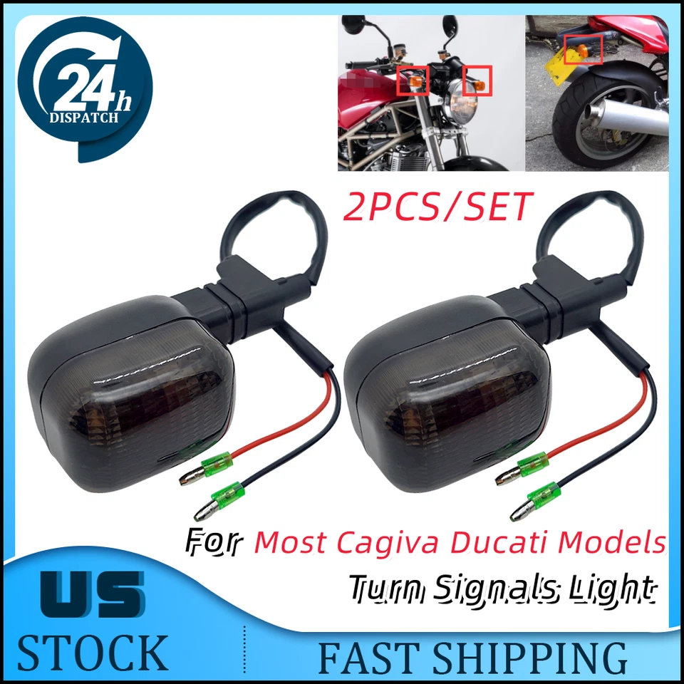 Para Cagiva Ducati 2xIndicadores Señal de giro Intermitente Luz de guiño Humo Foto 1 de 4