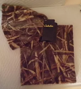 CABELAS ORIGINAL FLEECE BEANIN/GAITER COMBO. MOSSY OAK BLADES - Picture 1 of 3