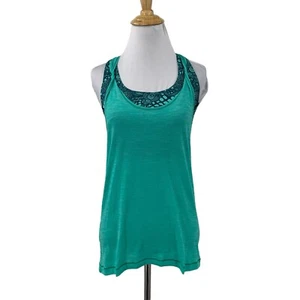 Lululemon Tank Top Women 6 Pretty Lace Bali Breeze 2in1 Lightweight Built in Bra - Picture 1 of 16