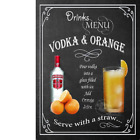 Vodka & Orange  Pub Nostalgic Drinks Of The Past & Present Metal Wall Art