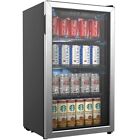 Beverage Refrigerator and Cooler - 120 Can Mini Fridge with Glass Door