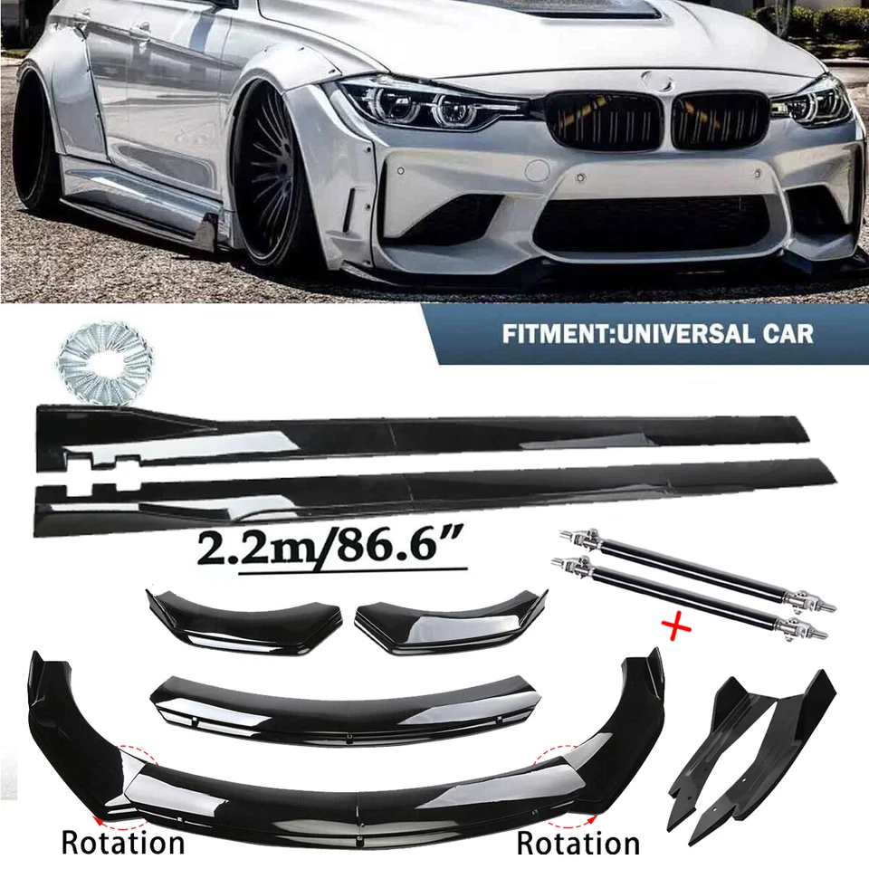 For BMW 750Li 228i Front Bumper Lip Splitter Spoiler Side Skirt Strut Body Kits Foto 1 de 4