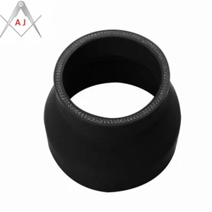Black ID 2.5" to 4'' 63mm/102mm Silicone Straight Reducer Intercooler Turbo Hose - Imagen 1 de 6