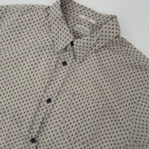 Vintage AllSaints Spade Hawaiian Shirt Mens Large White Allover Print Slim Fit - Picture 1 of 11