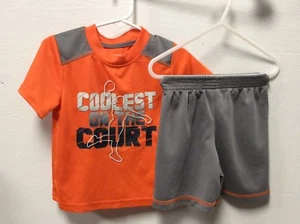 Bebé Niño 2 Piezas Pantalones Cortos y Camisa Atlética Conjunto Talla 2 T Naranja Gris Healthtex Y8 - Imagen 1 de 4