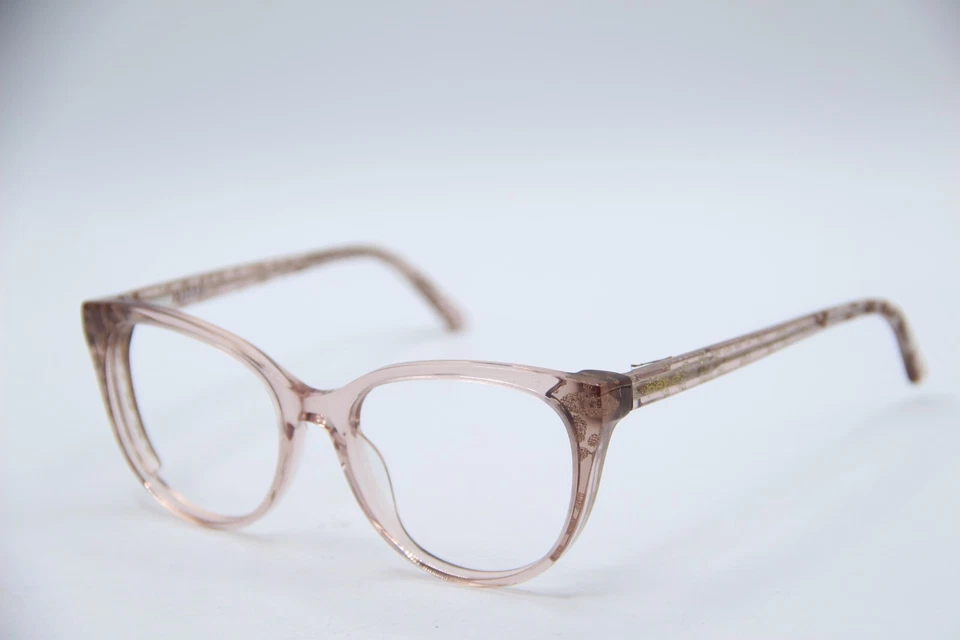 NEW BEBE BB5208 200 TOPAZ ANIMAL CLEAR PINK GLITTER AUTHENTIC EYEGLASSES 52-17