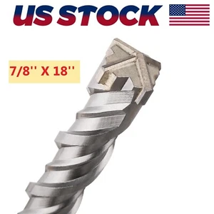 7/8 in x 18 in SDS-Plus Rotary Hammer Drill Bit Carbide Tip Masonry Concrete - Picture 1 of 11