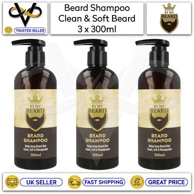 By My Beard Shampoo für Herren Gesichtsbehaarung weich sauber überschaubar 3 Flaschen 300ml