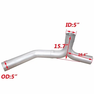 Tubo en Y aluminizado de 5" de alta resistencia para Peterbilt 1987-2007 377 378 379 nuevo Foto 1 de 4