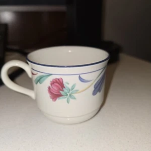 Lenox Poppies On Blue Mug 2.75” Made in U.S.A. - Picture 1 of 5
