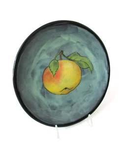 Rainbow Gate Santa Fe Pottery 6 3/4" Plate Blue Yellow Apple Quince 1999 - Picture 1 of 5