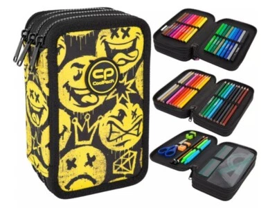 COOLPACK Federmappe 3-Fach Federtasche Mäppchen Gefüllte-BE HAPPY