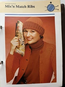 Original Knitting Pattern Ladies Cardigan And Beanie Hat - Picture 1 of 1