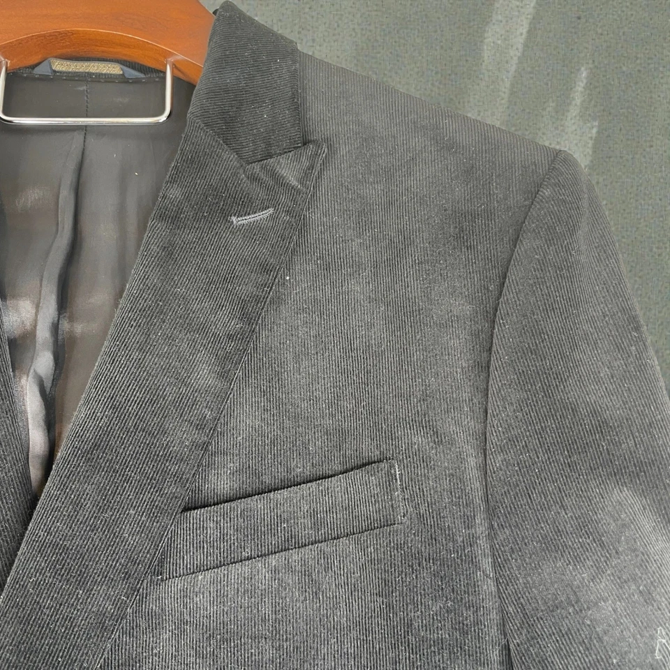 Jaqueta Blazer Masculina Banana Republic Ajuste Personalizado Veludo Preto Tamanho 46L - Imagem 1 de 4