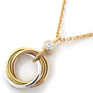 Collar Cartier Trinidad B7223500 Triple Círculo 1P Diamante Oro 750 Tricolor - Imagen 1 de 9