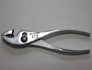 Alicates para juntas deslizantes vintage Williams Tools PL-6 6-1/2" de largo manijas Crosshatch EE. UU. - Imagen 1 de 11