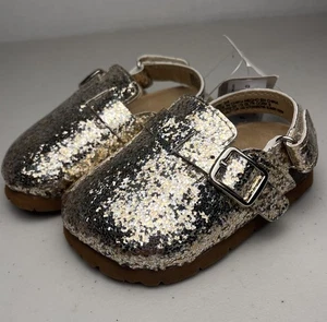 Gold Glitter Clogs Gap Toddler Girls Size 3/4 Shoes Holiday Party Dress NEW $35 - Picture 1 of 14