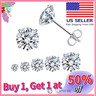 Queenberry Rhodium Plated 925 Sterling Silver Round CZ Stud Earrings – 5mm Clear Crystal Studs For Everyday Wear - View #7