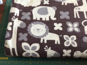 Baby Animals Neutral 34” X 44” Flannel fabric #275 - Picture 1 of 1