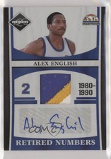 2011-12 Limited Retired Numbers Materials Signatures Prime /25 Alex English Auto