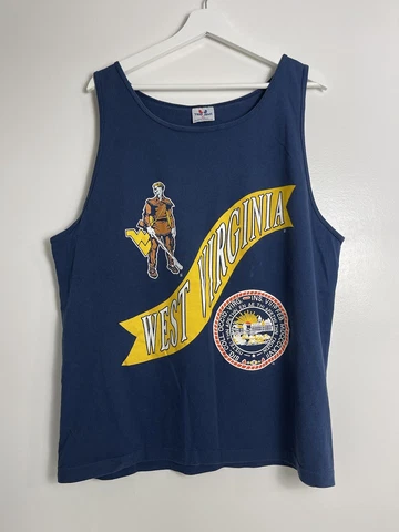 Vintage West Virginia Mountaineers WVU Tank Top Sz Adult XL 90s College USA Cover