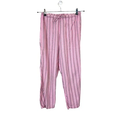 Pantalones de pijama recortados Lauren para mujer talla PS rosa negro blanco cordón a rayas Foto 1 de 4