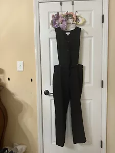 Topshop Houndstooth Black Jumpsuit Size 8 - Picture 1 of 19