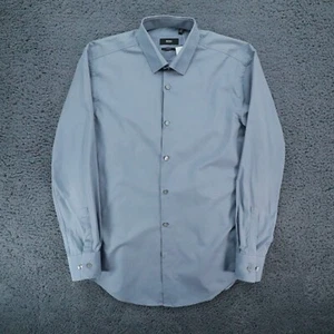 Hugo Boss Shirt Men Grey Slim Fit Medium Long Sleeve Smart Button Solid - Picture 1 of 7