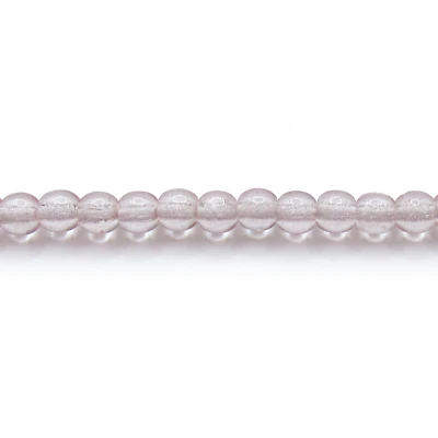 Rosa Rosa Transparente - 100 Cuentas Redondas de Vidrio Checo Prensado Druk 4mm Foto 1 de 2