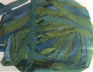Stef Francis Hand Dyed Variegated 4mm Silk Ribbon - No SR4-18 green - Picture 1 of 2