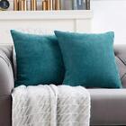 Teal Pillow Covers 20X20 Inch Set Of 2 Solid Rustic Farmhouse Decorative Thro