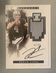2016 Impeccable Elegance Patch #17 Derek Carr Autograph AUTO - Picture 1 of 2