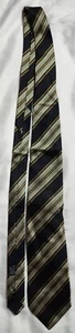 Barneys New York Mens Tie Blue and Gold Stripe 100% Silk Made in Italy - Picture 1 of 9