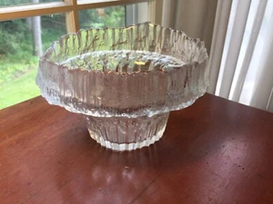 IITTALIA MID CENTURY MODERN SCARCE GLASS ICE CENTERPIECE SIGNED TAPIO WIRKKALA - Picture 1 of 7