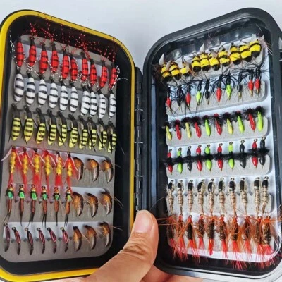24-120Pc Wet Dry Nymph Fly Fishing Lure Set Fake Flies for Trout Panfish Fishing - Image 1 of 4