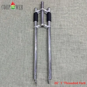 Horquilla CDH 26" 1"" Roscada Triple Árbol Sin Suspensión Horquilla Bicicleta Ajuste Neumático 26x3.5 - Imagen 1 de 9