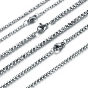 5/10/20pcs Wholesale 2/3/4/5mm 316L Stainless Steel Silver Rolo Chain Necklace - Picture 1 of 9